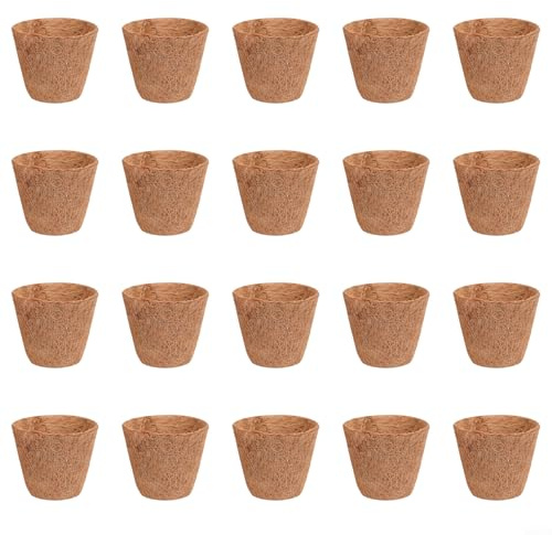 20 Pcs Coconut Coir Planting Pots Biodegradable Plant Nursery Bags for Blueberry, Compostable Pots for Vegetable and Herb Starters, Eco Friendly Grow Bags(Extra Large 12 * 10)