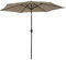 Happy Garden Parasol droit HAPUNA rond 2,70m de diamètre taupe avec manivelle. Parasol droit inclinable.