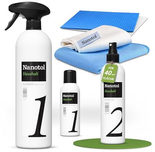Nanotol Haushalt Set - Glasversiegelung mit Easy-to-Clean Effekt für Fenster, Wintergarten, Dachfenster, Küche, Möbel - Komplett-Set für 40 m²