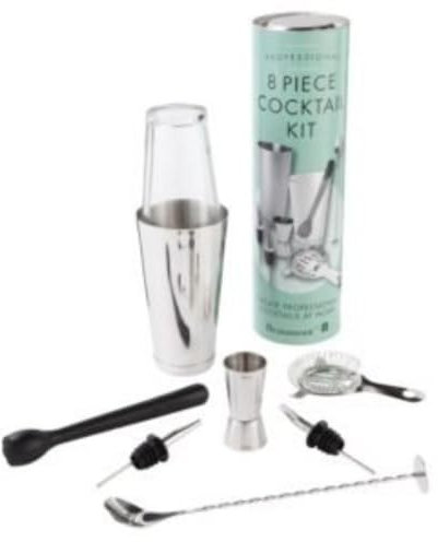 Beaumont Cocktail Shaker Kit 8 Piece - Bartender Mixing Tools CZ481