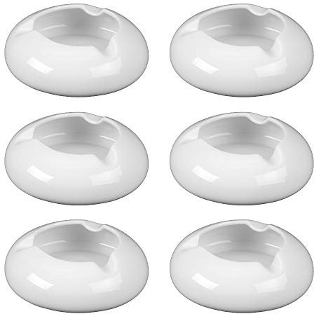 Holst Porzellan Aschenbecher Vorteilspack 6er Set Windaschenbecher 13 cm, Porzellan, weiß, 13x13x4.5 cm