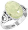 Jeweloporium 925 Sterling Silber Ringe für Damen Größe 55(17.5) Grün Real Prehnit mit Stein Jahrgang Silber Ringe Geburtstag Geschenk Solitär Schmuck