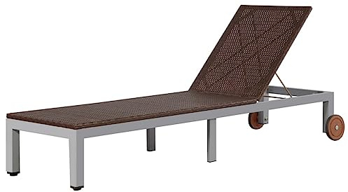 vidaXL Sonnenliege Poly Rattan Gartenliege Liegestuhl Relaxliege Gartenmöbel