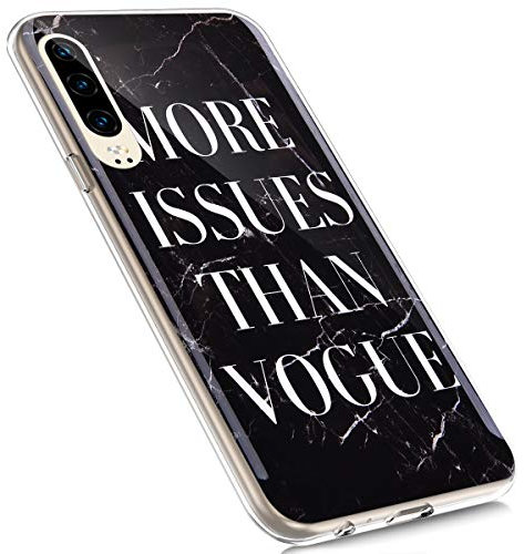 MoreChioce kompatibel mit Huawei P30 Hülle, Huawei P30 Hülle Marmor,Bunt Vogue Transparent Handyhülle Modisch Marble Anti-Scratch Crystal Schutzhülle Rückschale Tasche Slim Stoßfest Bumper