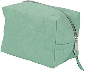 BIOZOYG Polly vegane Kosmetiktasche Größe M I Mäppchen mit Reißverschluss aus Lederoptik Papier I Kulturbeutel für Kosmetik I Organizer Schminktasche aus waschbarem Papier - Minze