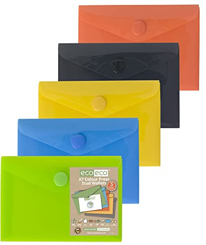 eco-eco A7 50% Recycelt Press Stud Wallets (Packung mit 5)