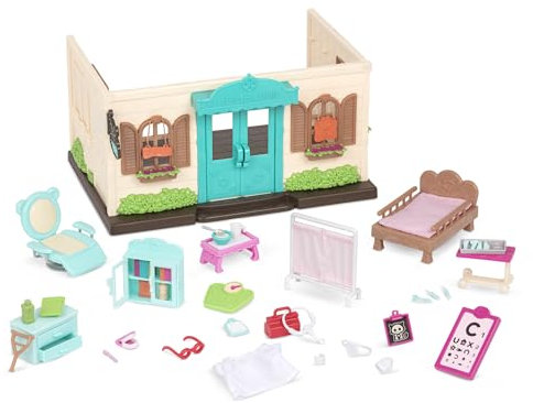Li’l Woodzeez 43-teiliges Set Arztpraxis mit Zubehör – Untersuchungsstuhl, Krücke, Thermometer, Spritze und mehr – Spielzeug für Kinder ab 3 Jahren