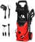 RELAX4LIFE Idropulitrice ad Acqua (1500 W, 140 Bar, 300 L/h) con Spazzola Fissa, Pistola Elettrica ad Alta Pressione e 2 Lance di Pulizia per Auto, Garage e Giardino, 110 V, 60 Hz, Cavo 5 M (Rosso)