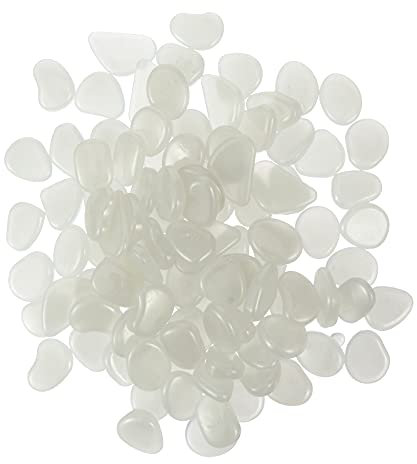 Cabilock 100stücke Leuchtende Steine Für Aquarium Und Garten Glow in The Dark Kieselsteine Dekoration Für Fischtank Und Outdoor Mit Unterschiedlicher Form