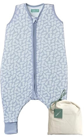 molis&co. Baby-Schlafsack mit Füßen. 0.5 TOG. Größe: 70 cm. Ideal für den Sommer. Blue Garden. 100% Baumwolle (Oeko-TEX 100).