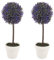 URBNLIVING Artificial Topiary Ball Box Tree Plant Set of 2 with Pot, 42 cm Large, Lavender
