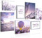 Novart Wandbilder Natur Blumen - KOMPLETT AUFHÄNGFERTIG - Violett Lila Wohnzimmer Schlafzimmer - 7 Moderne Mood-Bilder - N006471a