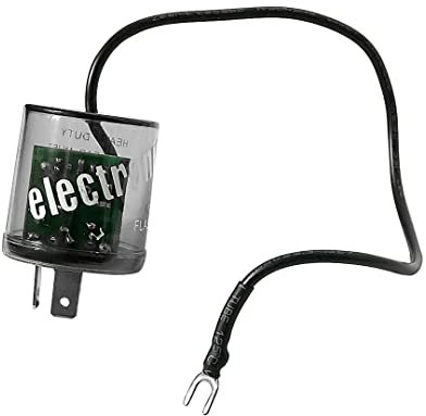 AMFRNE LED Blinker 2-polig, LED kompatibel, Dauerblinker und Hyperblinker Blinker, 2-poliges Blinkrelais 12V LED mit Erdungsdraht, Blinker ohne Last (funktioniert