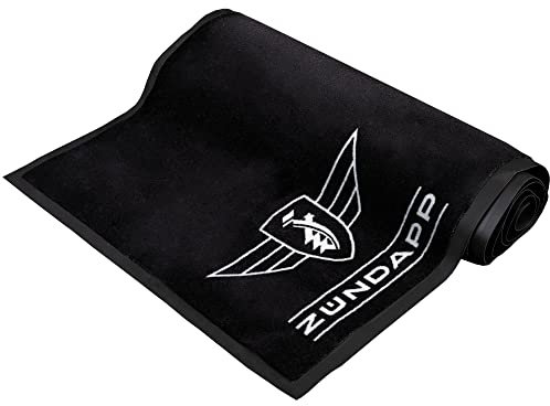 ZÜNDAPP Schmutzfangmatte Teppich 240 x 75 cm x 3,5 mm Fußmatte innen oder außen Läufer Flur rutschfest schwarz mit Logo Innenbereich Außenbereich Rutschmatte groß