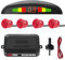 MOCNT Kit de Sensor de Aparcamiento Coche 4 Sensores de Aparcamiento Sistema Radar Inverso Traseros Sensores de Estacionamiento Marcha Atrás Alarma de Sonido Monitor Rojo