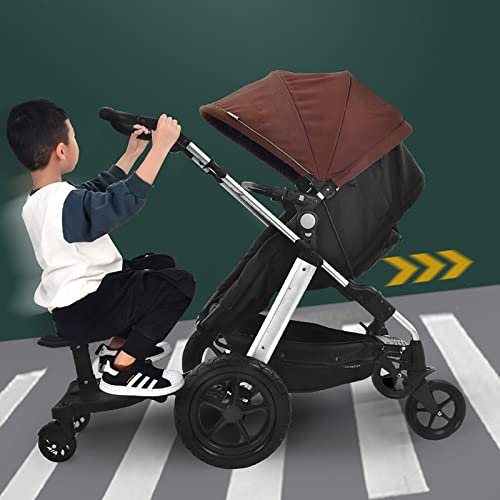 Universal Buggy Kiddy Board Board Buggyboard mit Sitz Trittbrett Rollbrett Kinderbuggy Mitfahrbrett Kinderwagen Zubehör für Kinder von 3-7 Jahren 25kg