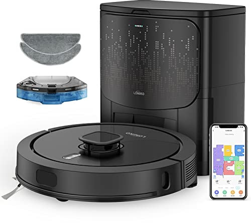 loniko Combo de robot aspirador y trapeador G3 con autovaciado, succión de 4000 Pa, mapeo inteligente de navegación Lidar, capacidad de 60 días, compatible con Alexa, limpiador robótico ideal para