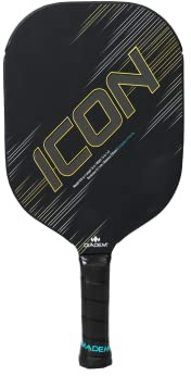 Diadem Icon v2 Pickleball-Paddel | USAPA-geprüft | Karbonfaser Hochleistungs-Paddel | Power, Kontrolle, Spin freundlich (schwarz, Standard)