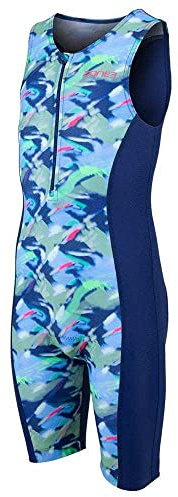 ZONE3 Kids Digital Print Trisuit - One Piece Triathlon Swimming Suit Unisex Junior (L)