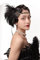 Duriya Damen 1920s Stirnband 20er Jahre Accessoires Kopfschmuck Great Gatsby Kostüm Accessoires 20er Jahre Flapper Feder Haarband (Schwartz Gold)