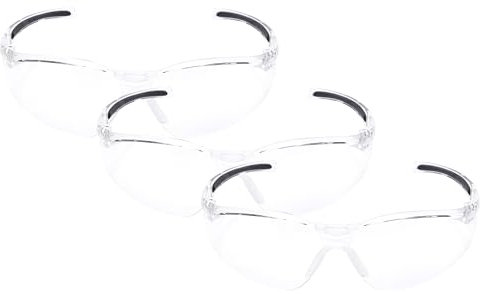 Honeywell 1015370 A800 Sporty Safety Eyewear Frame with Clear Anti-Scratch Lens, Translucent One Size,Clear/Translucent (Pack of 3)