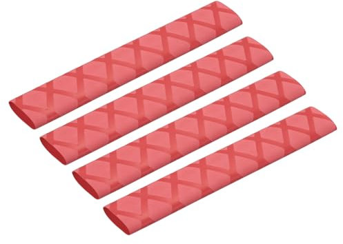 QUARKZMAN 4 Stück 18mm Durchmesser Drumstick Tape Drumstick Griffe Schrumpfschlauch Anti-Rutsch für Schlagzeug Percussion Drumming, Rot