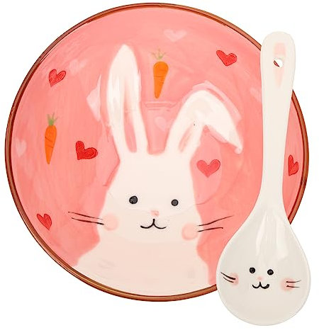 Zerodeko 1 Juego Platos De Postre De Conejo Plato De Dulces De Pascua Cubiertos Para Niños Práctico Kit De Vajilla Traje De Niños Plato De Bebe Cerámica Individual Sal Dibujos Animados