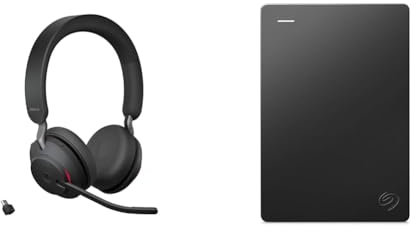 Jabra Evolve2 65 Wireless PC Headset & Seagate Portable Drive 1TB tragbare Externe Festplatte, 2.5 Zoll, USB 3.0, inkl. 2 Jahre Datenrettungsdienst, Modellnr.: STGX1000400