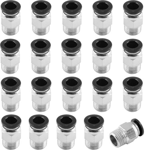 PC4-M10 Male Straight Pneumatic PTFE Tube Push In Quick Fitting Connector for E3D V6 Long Distance Extruder 3D Printers-20pcs