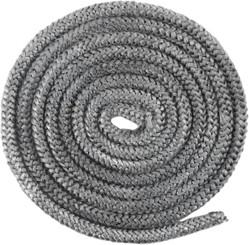 Cordón de sellado para chimenea, cordón de fibra de vidrio ignífugo, cinta de sellado para chimenea sello para puerta de estufa de leña, para varios modelos de chimeneas, 10mm x 2,5 m