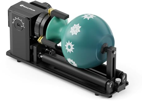 SCULPFUN RA Pro Max Laser Rotary Roller, 4 in 1 Rotary Chuck für laser graviermaschine, y Achse Rotationsmodul, mit 180° einstellbarem Winkel, für gravur zylindrische, unregelmäßige runde Objekte
