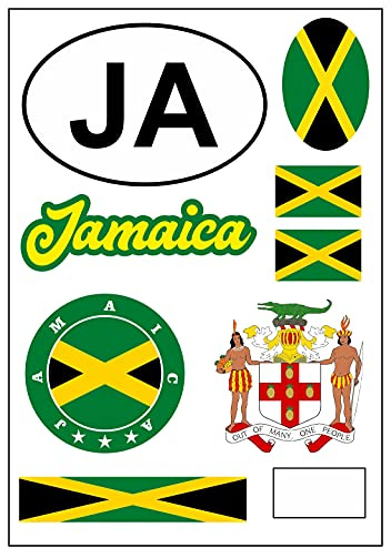 Daged Jamaika Aufkleber Karte Stickerbogen - PKW Auto Motorrad Biker Flagge Fahne Deko AK