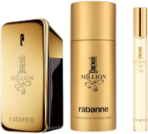 Paco Rabanne 1 million d'eau de toilette 50 ml coffret cadeau 2024 (contient 50 ml d'eau de toilette, 150 ml déodorant en spray et 10 ml de spray de voyage)