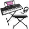 MAX Rhapsody54 Electronic Music Keyboard with Stand, Stool & Headphones, 54-Key Kids Keyboard, Perfect Electronic Keyboard for Beginners, Includes 6 Months Lessons for Kids & Adults