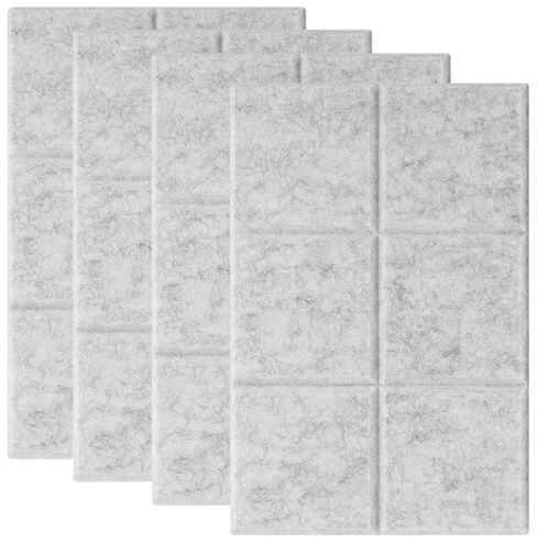 Selbstklebende Korkwand, 4 Stück, Filzplatten, Filzplatten, Pinnwand | zum Basteln, zum Aufhängen von Fotos, Anzeigetafeln, Dekoration, Dicke 1 cm, 30 x 20 cm (grau)