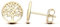 9ct Yellow Gold on 925 Sterling Silver Tree of Life Stud Earrings Ladies Girls