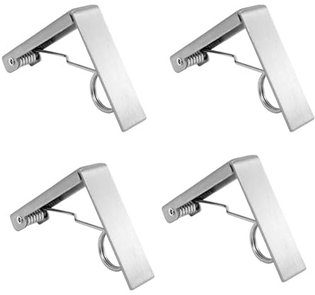 4 Stück Tischdecke Clips, Tischdecken Klammern, Draußen Tischklammern Edelstahl, Groß Tischtuchklammern Outdoor, Tischtuch Klein Klemme Clips, für Esstische Innen- und Außenbereich, Gartentisch Usw