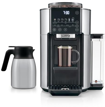 De'Longhi TrueBrew Drip Coffee Maker, Grinder, 8 to 40 oz, Built-In Grinder