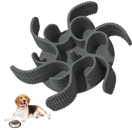 Hunde Slow Feeder Hundenapf Einfügung Anti Schling Napf Hund,Schlingnapf Katze Einfügen Langsamer Fressnapf Einsatz, Entlastet Die Verdauung Und Überessen, Schneidbar (Grau)