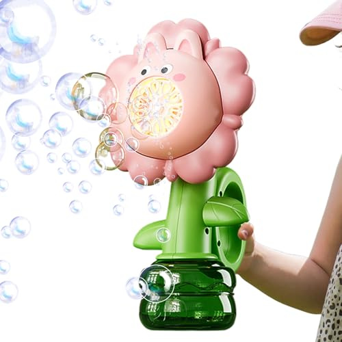 Machine à Bulles De Fumée Cocktail - Jouet Avec Mousse Et Bulles Pour Extérieur | Interactif Portable Avec Lumières Colorées Et Tête Oscillante À Fleurs, Jeux De Jardin Pour Garçons Et Filles