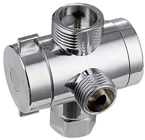 Kepgapo ABS Chrom 3 Wege Umlenk Anschluss T FöRmiger Adapter Anschluss für Ventil Bad Duscharm Toilette