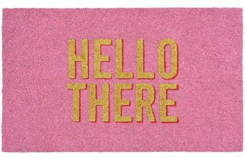 Gift Company Fussmatte, Motiv: Hello There, Glitzer, rosa