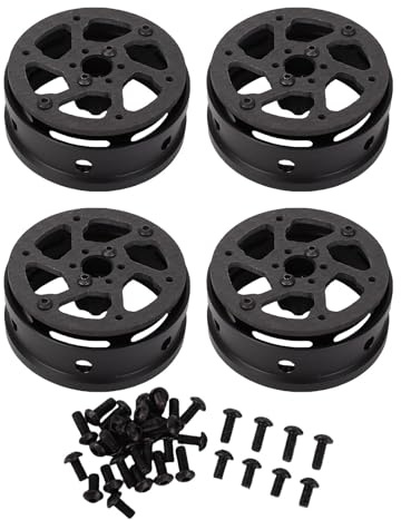 Fabater RC Wheel Felgen, 4PCS RC Crawler Carbon Fuber Wheel Rim 2,2 Zoll Leichtes Rad Hub für 1/10 RC Crawler Car Upgrade -Teile, RC Wheel Rim Ersatzkit