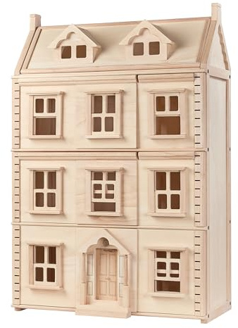 PlanToys® Grand Victorian 4-Floor Wooden Dollhouse for Kids 3Y+ with Attic