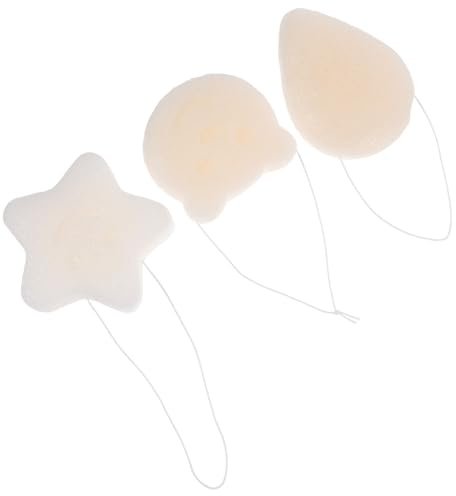 DECOMELODY 3 Stück Teiliges Gesichtsreinigungsschwämme aus Weichem schwamm Sanftes Peeling für Gesicht und Körper Hautfreundlich Wasserabsorbierend Geeignet für Erwachsene