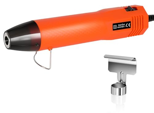 Traderight 450W Mini Heat Gun, 260℃/460℃ Dual Temperature, Fast Heating Handheld Hot Air Gun with Nozzle, Non-Slip Design for DIY Crafts, Resin, Shrink Wrap, Candle Making, Electronics & Embossing