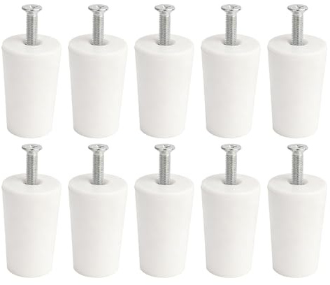 10 Stück Anschlagpuffer Stopper für Rollladen und Jalousien, 40mm weißer Rollladen Stopper mit Unterlegscheiben und Schrauben, Rolladenstopper Grau weiß für Kurbel- und Gurtbetrieb