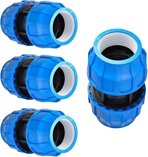 RP RIEGOPRO – Enlace Igual PE para Tuberías de Agua y Riego | Fitting Polietileno Alta Presión | Uniones Seguras para Jardín, Huerto y Agricultura (4 Unidades, 40mm)