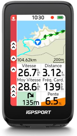 iGPSPORT BiNavi Air Compteur Velo sans Fil, Tactile 3 Navigation Carte | Entraînement Climb Pro Mode VAE Recalcul d’Itinéraire Alerte Radar Sync Strava Bluetooth ANT+ 30h Autonomie Compteur Velo GPS