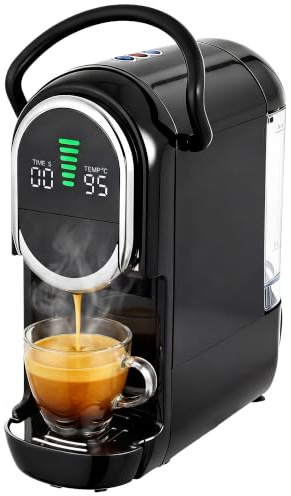 HOMCOM Pod Coffee Machine for Nespresso Dolce Gusto Ground Coffee Black